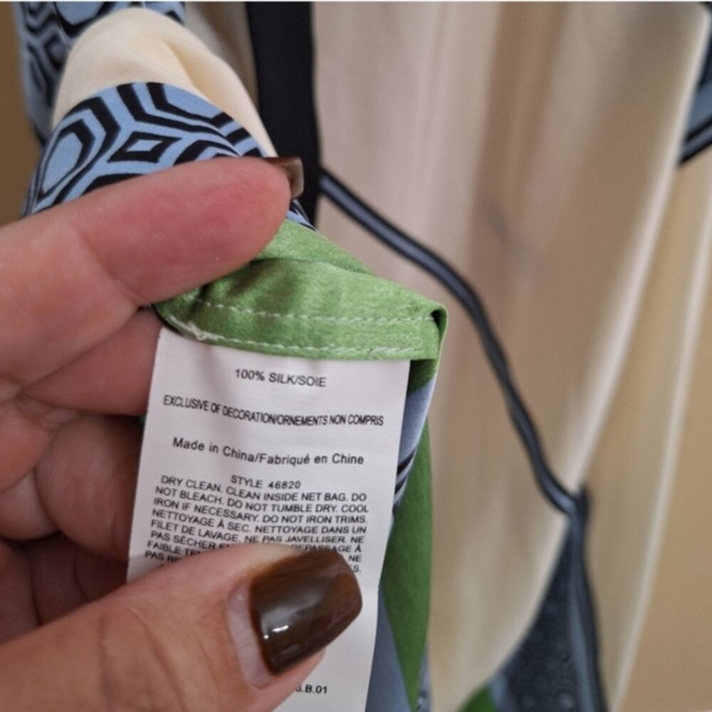 Tory Burch Womens White green One Shoulder Sloane Silk Dress NWT Sz 2 - Picture 3 of 12